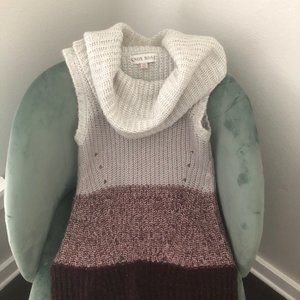 Knox Rose Knit Mock Neck Sweater - Pink/Cream XS